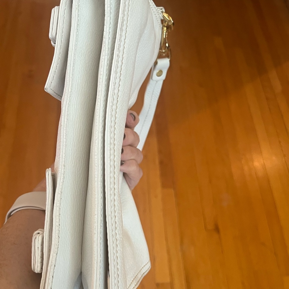 Celine White Lambskin Convertible Clutch - Picture 13 of 14